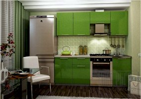 Кухня София с фасадами София зеленый металлик 2,1 м (Интерьер Центр)