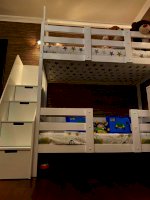 Двухъярусная кровать-домик Классик с лестницей-комодом (Dreams)
