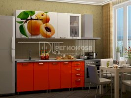 Кухня со стеклостворкой и фотопечатью Персик (Регион 058)