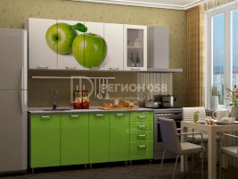 Кухня со стеклостворкой и фотопечатью Яблоко (Регион 058)