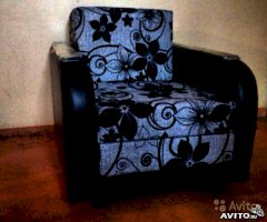 Кресло-кровать с евробоковушками мешковина (В-д)