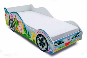 Детская кровать-машина Принцесса с подъемным механизмом (Бельмарко)