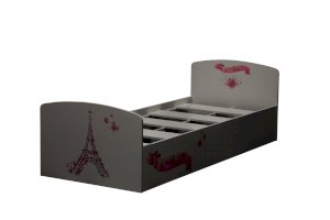 Кровать одинарная Лего-2 с декором Париж (Олмеко)